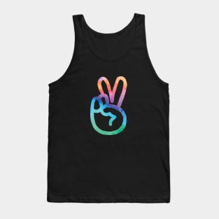 Tie Dye Peace Fingers Tank Top